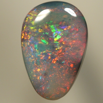 SOLID SEMI BLACK OPAL Pretty fire, red and green over blue